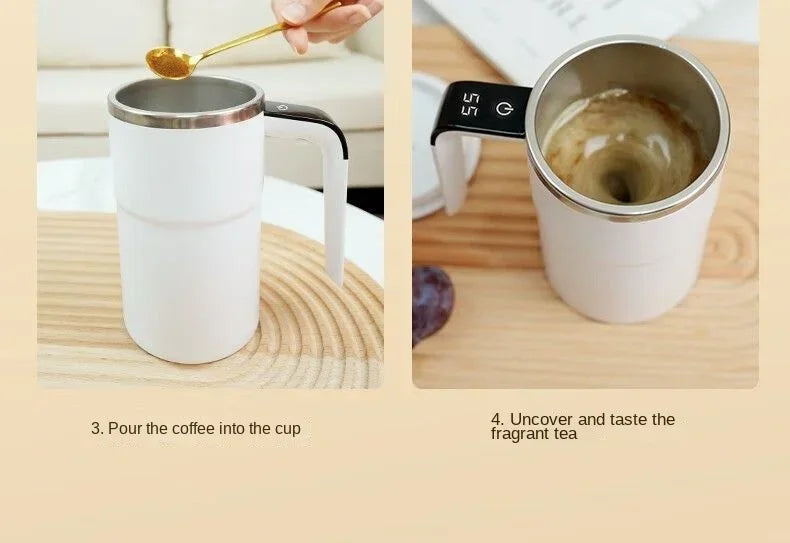 Self-Stirring Travel Mug with Temperature Display