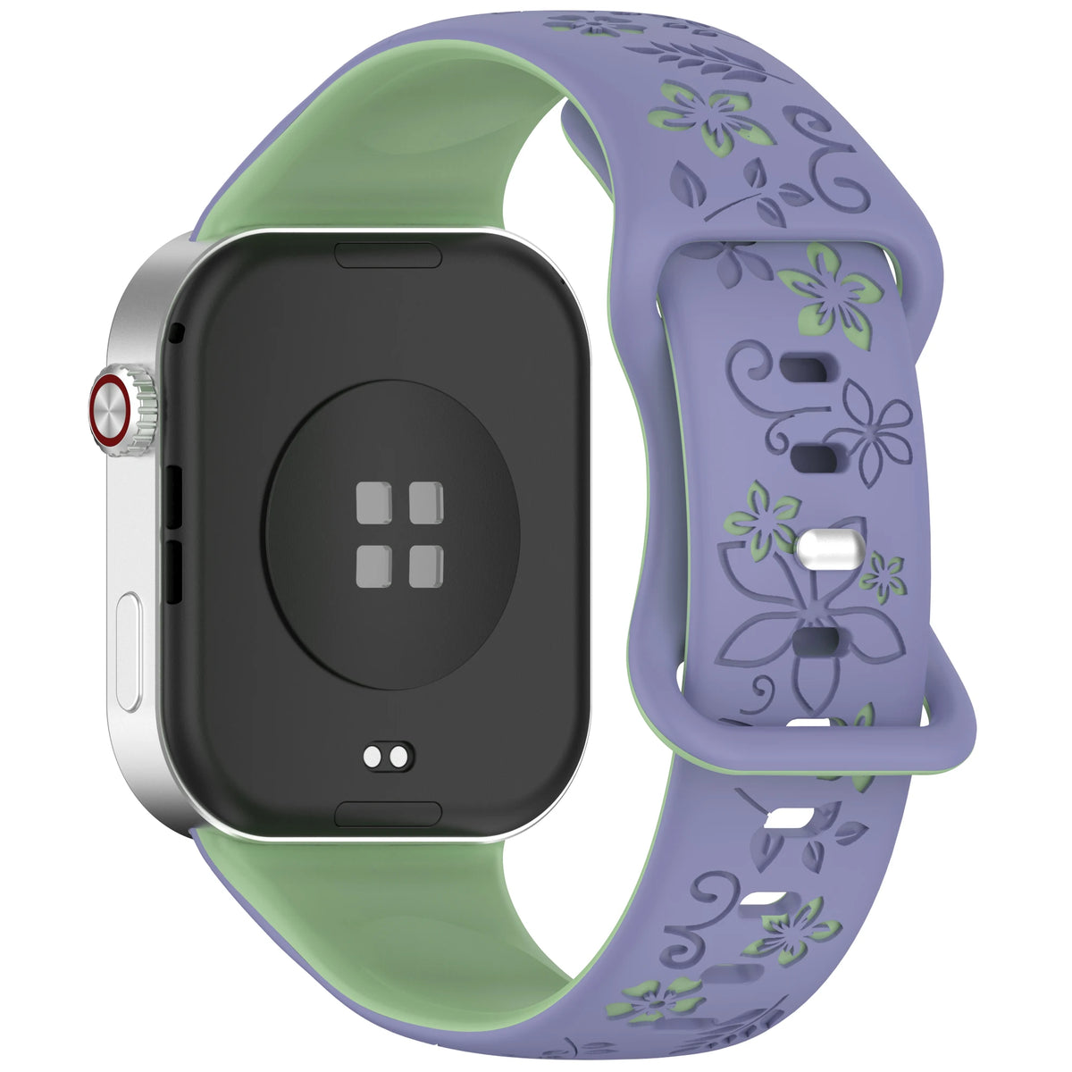Two-Tone Floral Silicone Watch Strap for Redmi Smartwatches