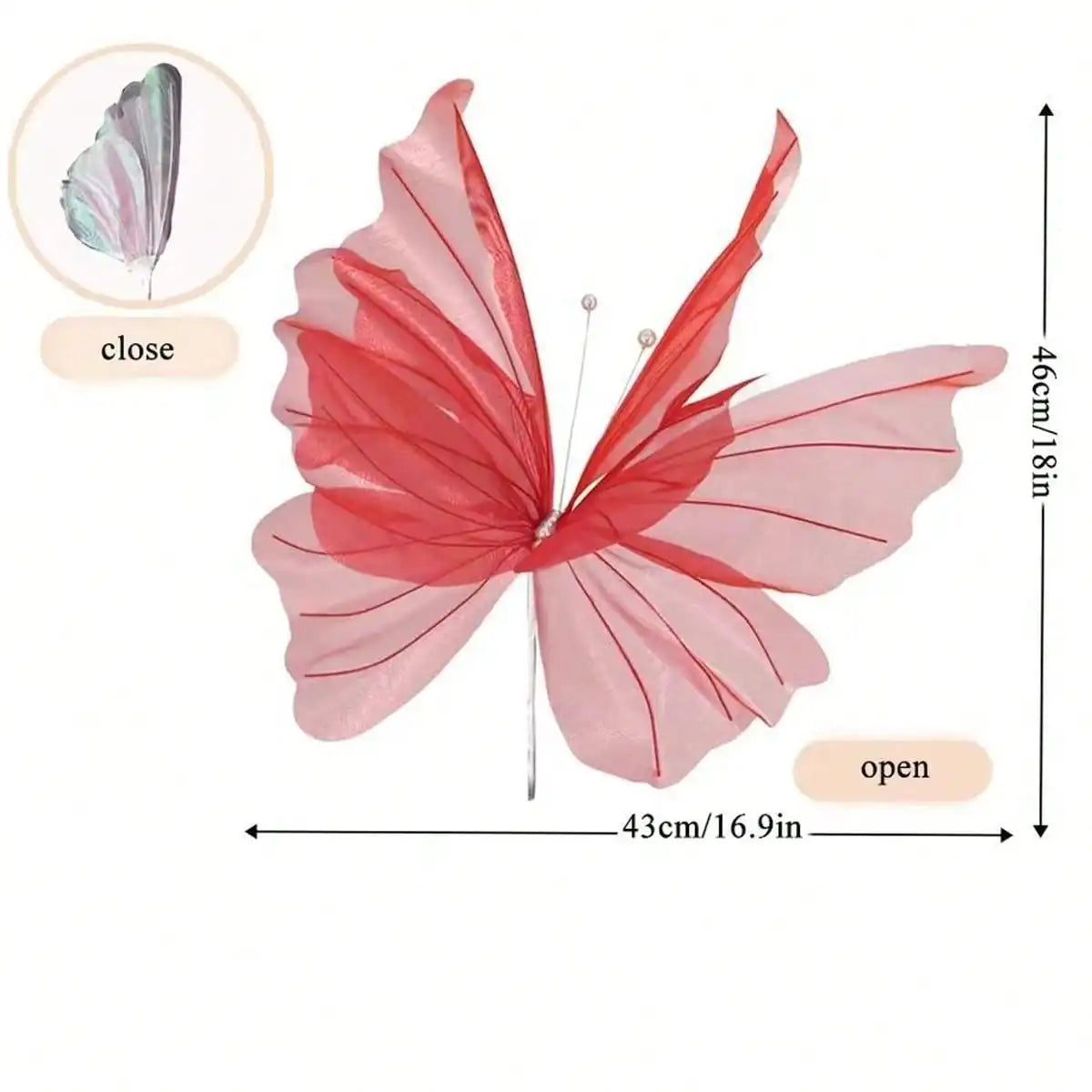 Lifelike 3D Silk Butterfly Decoration for Events and Photography