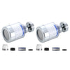 Silver faucet water filter purifier with a rotating splash head and various filter components