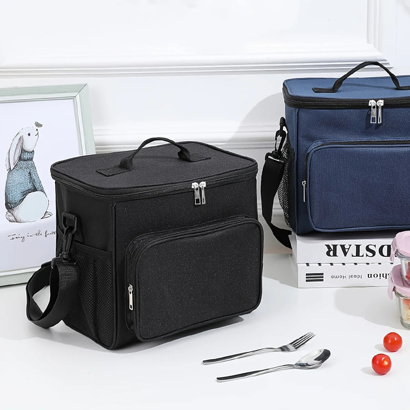 Insulated Oxford Lunch Bag with Adjustable Shoulder Strap