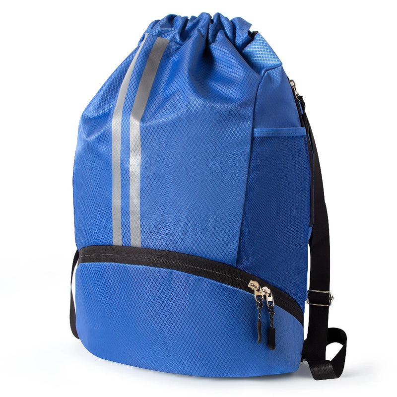 Waterproof Drawstring Gym Bag with Shoe Compartment