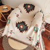 Oversized Aztec Boho Throw Blanket with Fringe
