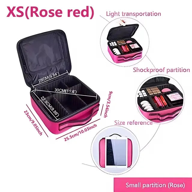 Large Capacity Waterproof Makeup Bag with Zipper Closure