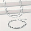 925er Sterlingsilber Paperclip-Kette Halskette & Armband Set