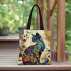 Floral Cat Canvas Tote Bag