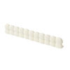 Weißer Silikon-Spülschutzabfluss mit geriffelter Struktur.