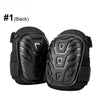 Black heavy-duty gel knee pads shown from the back.