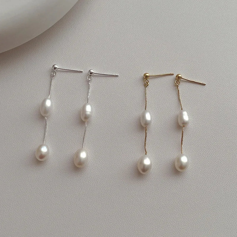 Baroque Pearl Tassel Drop Earrings