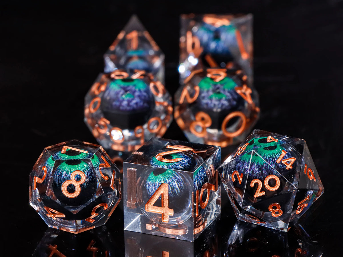 Beholder's Eye Sharp Edge Resin Dice Set for D&D