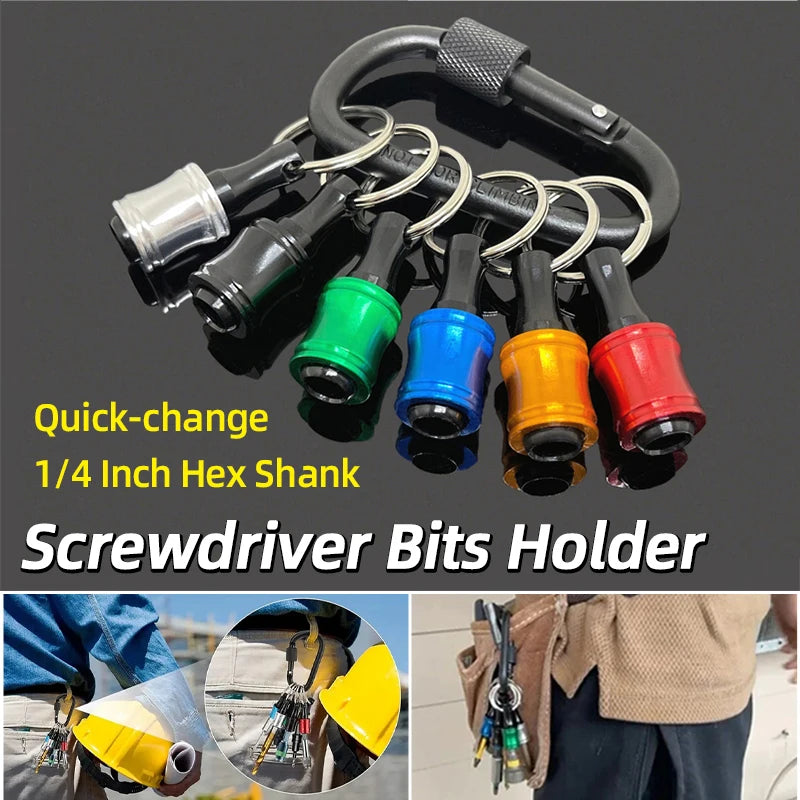 1/4" Hex Quick-Change Screwdriver Bit Holder with Keychain