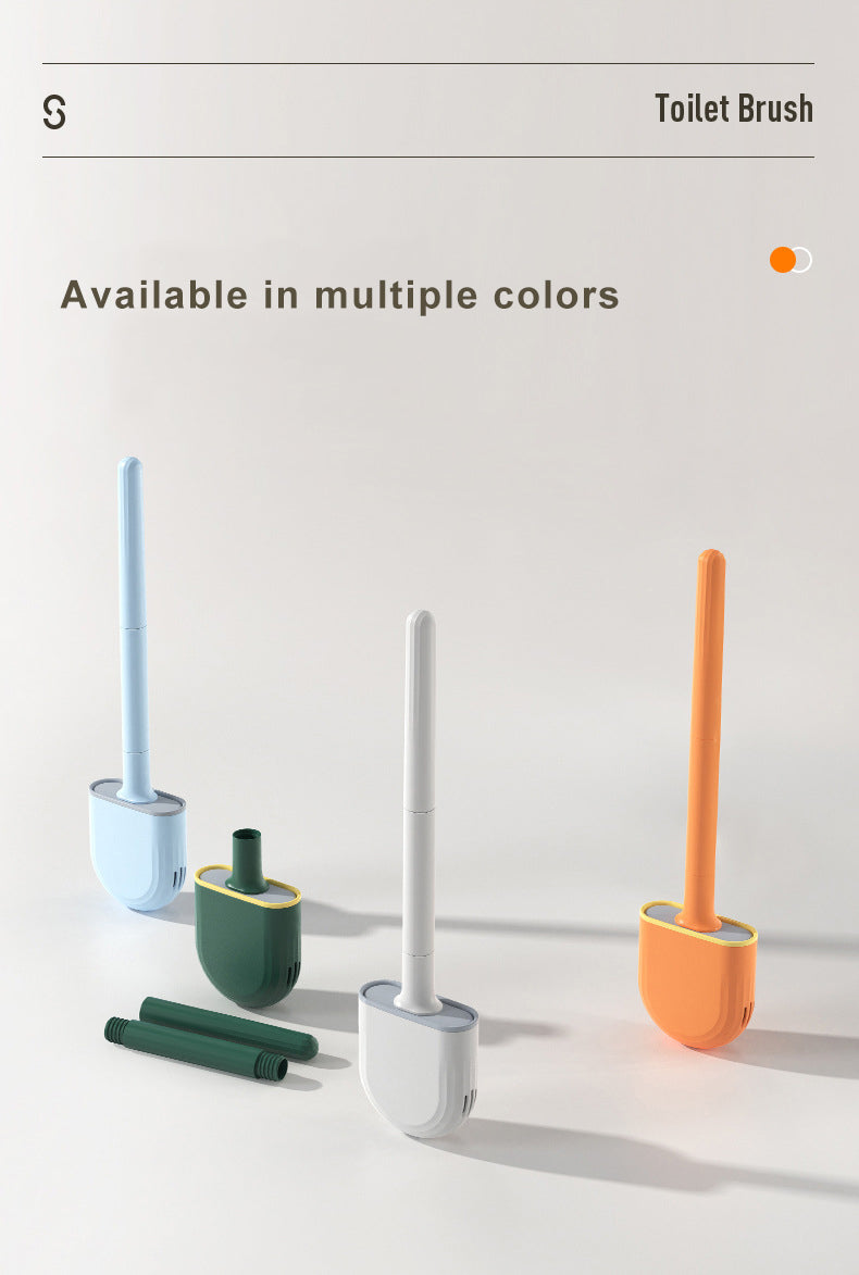 Silicone Toilet Brush with Wall-Mount Holder