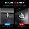 Before and after comparison showing a car door lock pull cover upgrade with crystal rhinestones