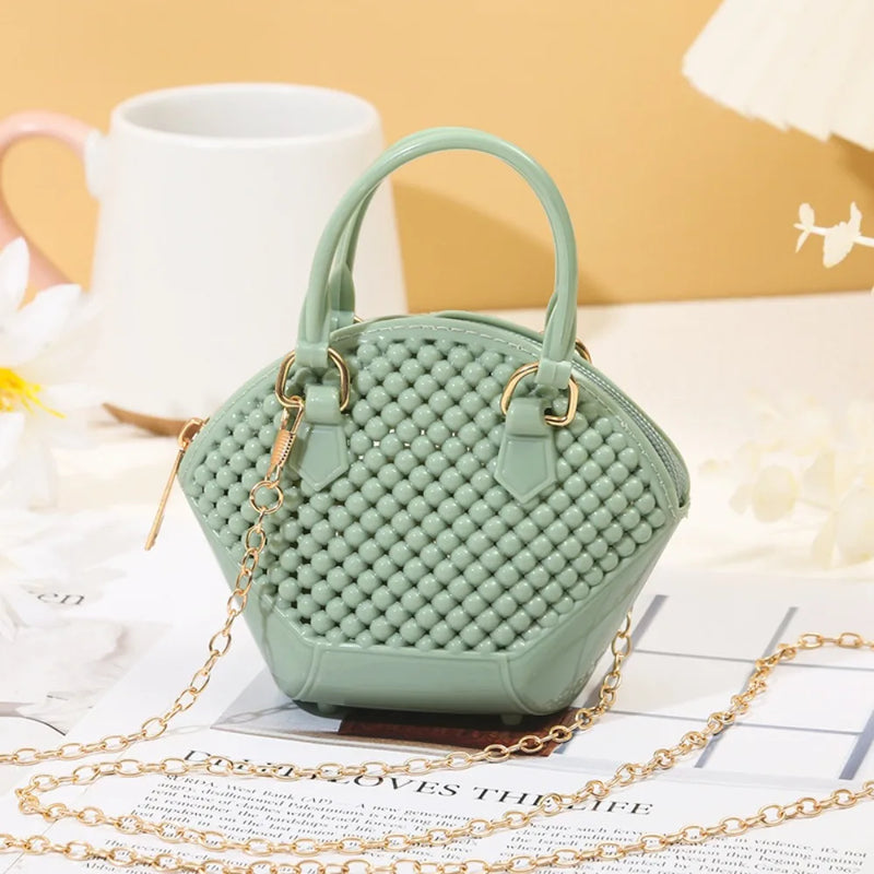 Transparent Jelly Crossbody Bag with Chain Strap