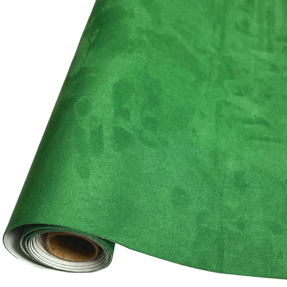 Roll of green suede fabric for DIY car interior and home decor