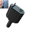 Retractable 120W Car Charger with Built-in Cables