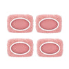 Four pink reusable microfiber mop pads with white rings for Swiffer sweeper