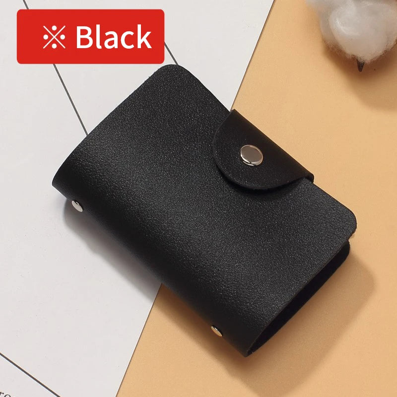 Compact Leather Card Holder Wallet with 24 Slots