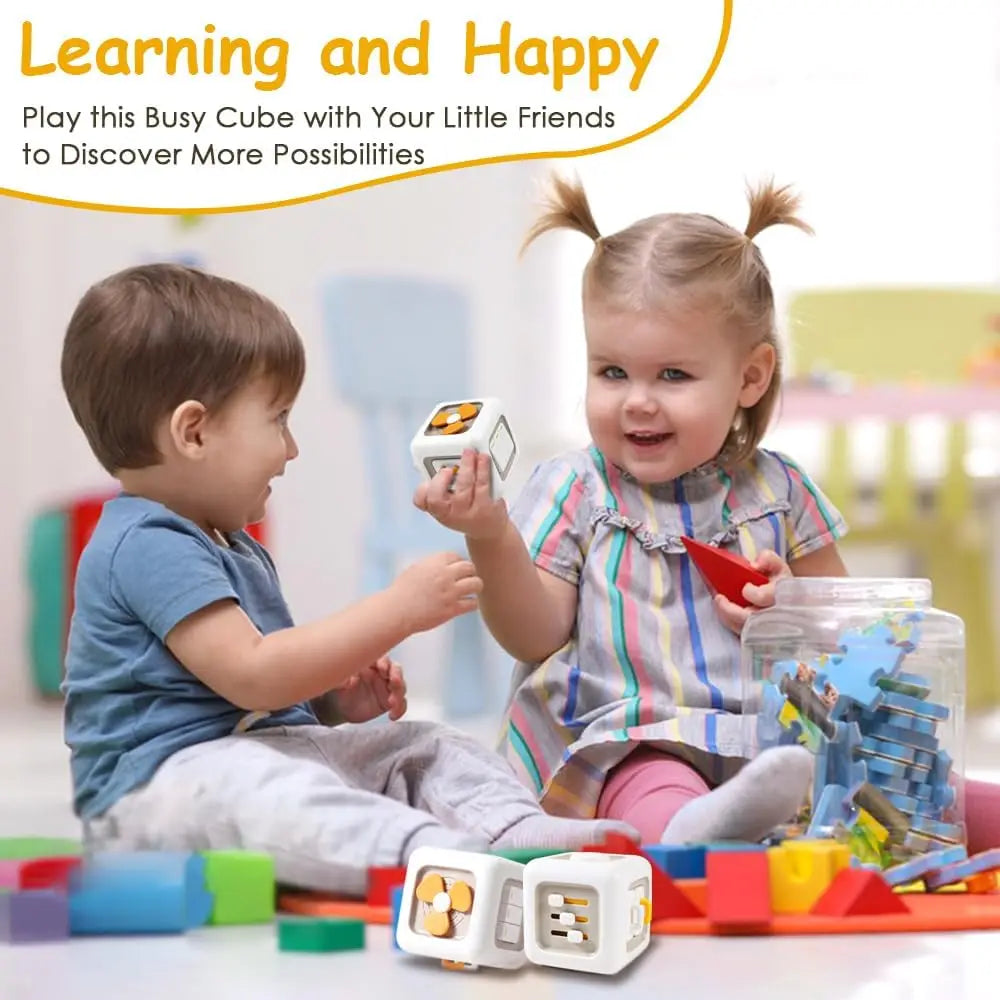 Montessori 6-in-1 Activity Cube for Toddlers – Sensory Busy Board & Learning Toy