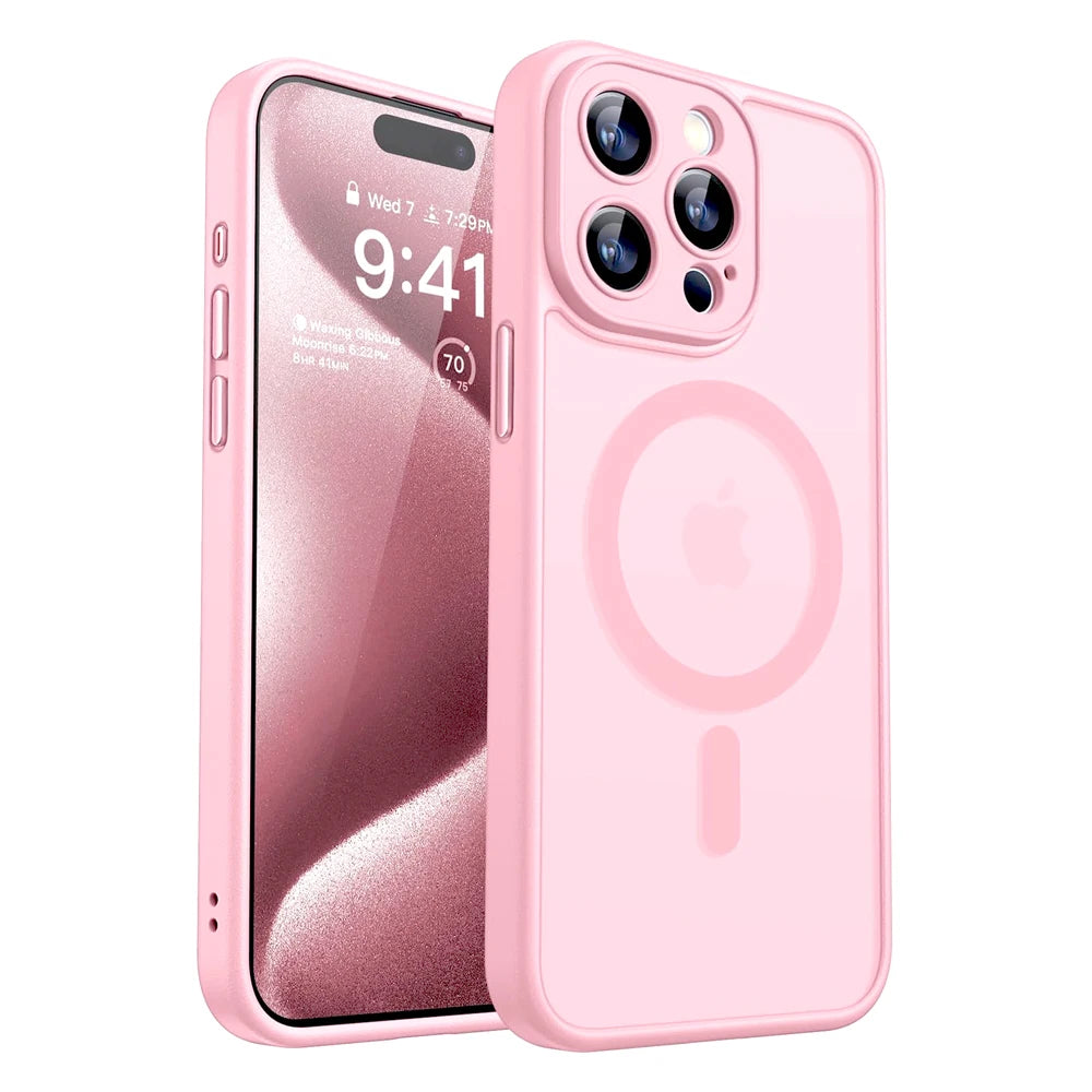 Magnetic Matte Shockproof Case for iPhone with MagSafe Compatibility