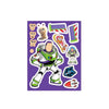 A set of reusable stickers featuring characters from Toy Story including Woody, Buzz Lightyear, and other friends.