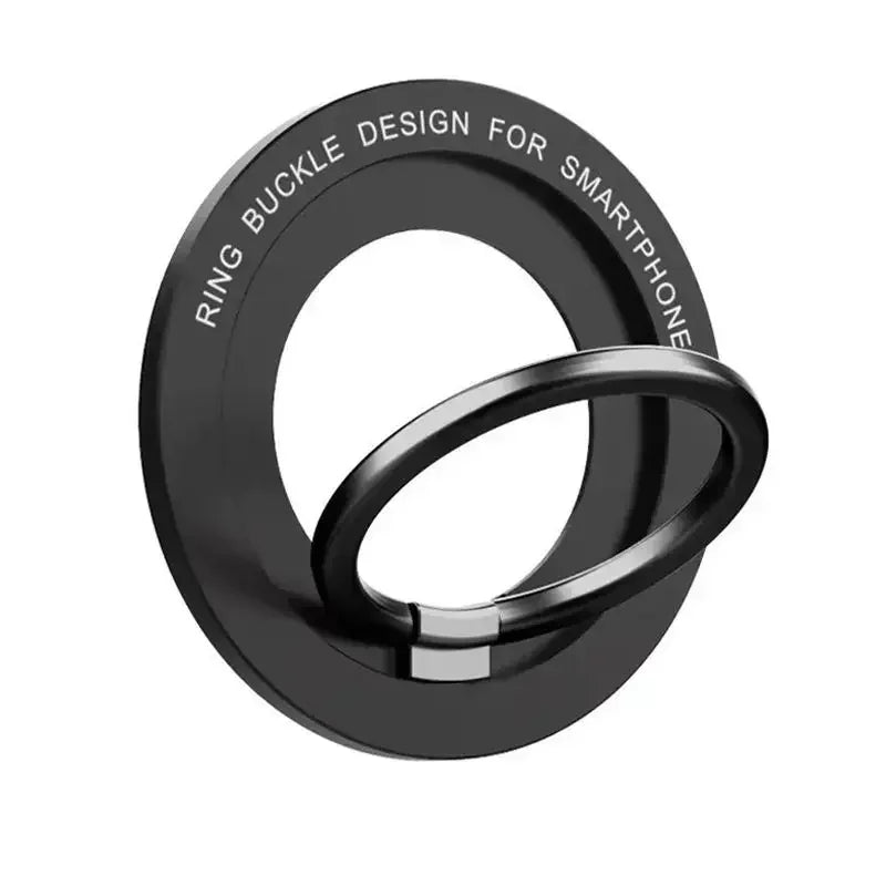 Black magnetic ring stand design for smartphone