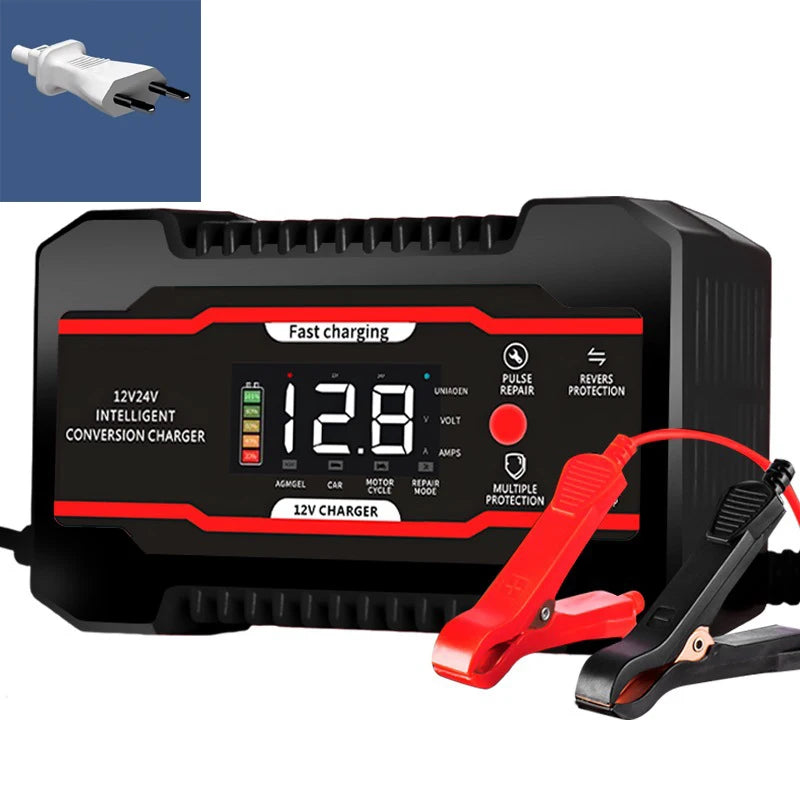 Smart 12V 6A Battery Charger with 7-Stage Pulse Repair