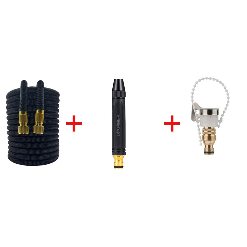 Expandable Garden Hose with High-Pressure Spray Nozzle