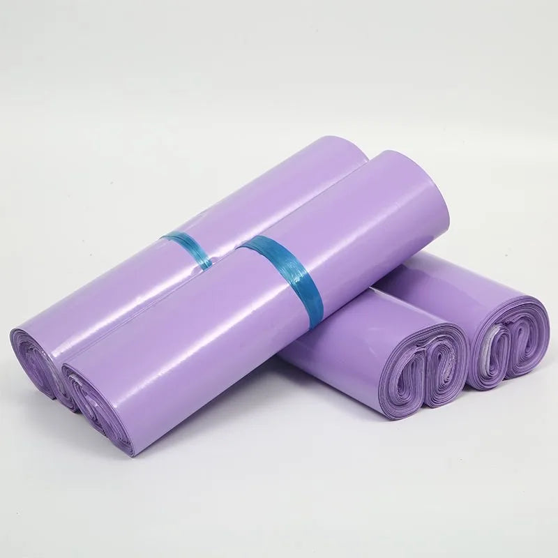 Purple Poly Mailer Envelopes with Self-Seal Adhesive (Set of 100)