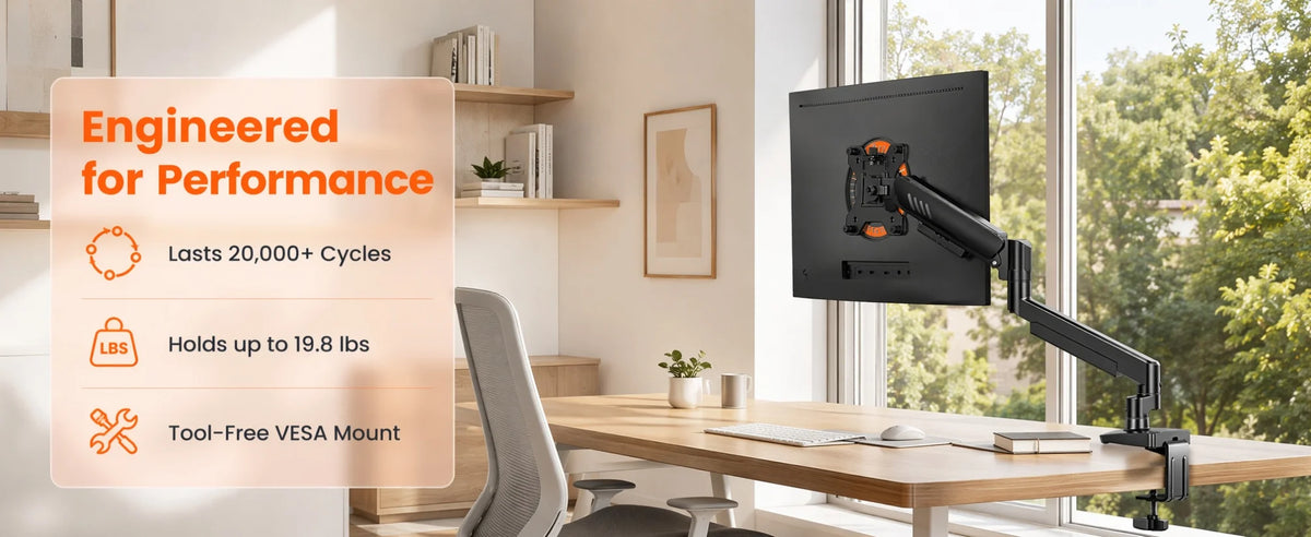 Fully Adjustable Single Monitor Arm for 13–34 Inch Screens