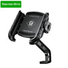 Black quick-release phone mount for motorcycles and bikes with a 360 degree rotation feature