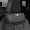 Black memory foam car seat headrest neck pillow with a sport logo