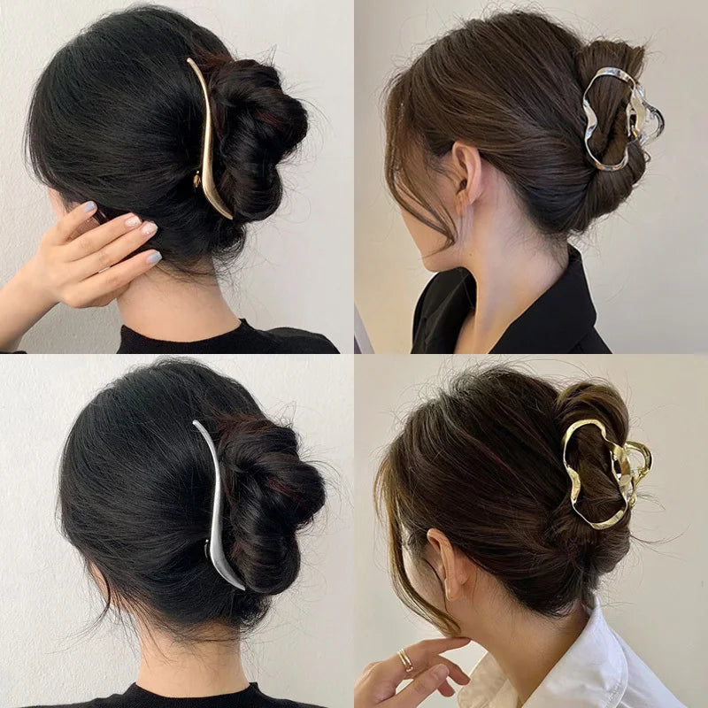 Gold S-Shaped Metal Hair Claw