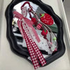 Strawberry Bag Charm Keychain with Ribbon Bow