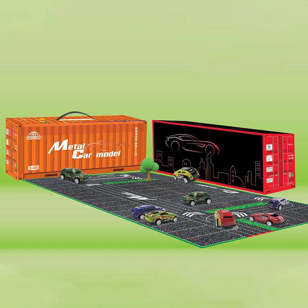 48-Piece Die-Cast Racing Car Set with Storage Case