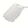 A white compact anti-slip hand washing board with ridges and a handle.