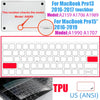 Ultra-thin TPU keyboard cover for MacBook Pro with a silicone keycap and touchbar protector.