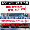 Red 3D ABS emblem letter covers for a Ford Bronco grille.