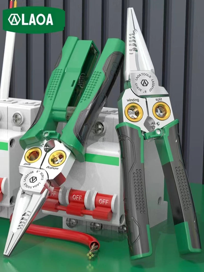 8-in-1 Multifunctional Wire Stripping Pliers with Electrical Test Function