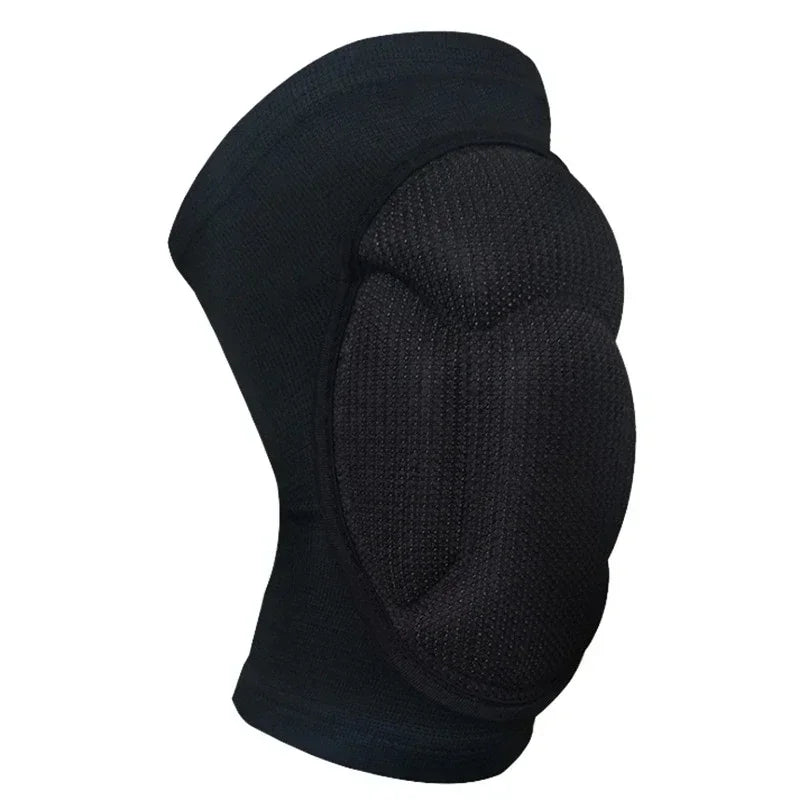 Black thickened sports knee pads for support and non-slip bracing