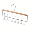 Wall-Mounted Wooden Hat Rack with Hooks