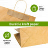 A brown kraft paper bag with a solid twisted handle and a reinforced square bottom.