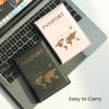 World Map Passport Holder with Card Slots