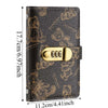 A black leather lockable money organizer notebook featuring a gold-colored bear design and code protection.