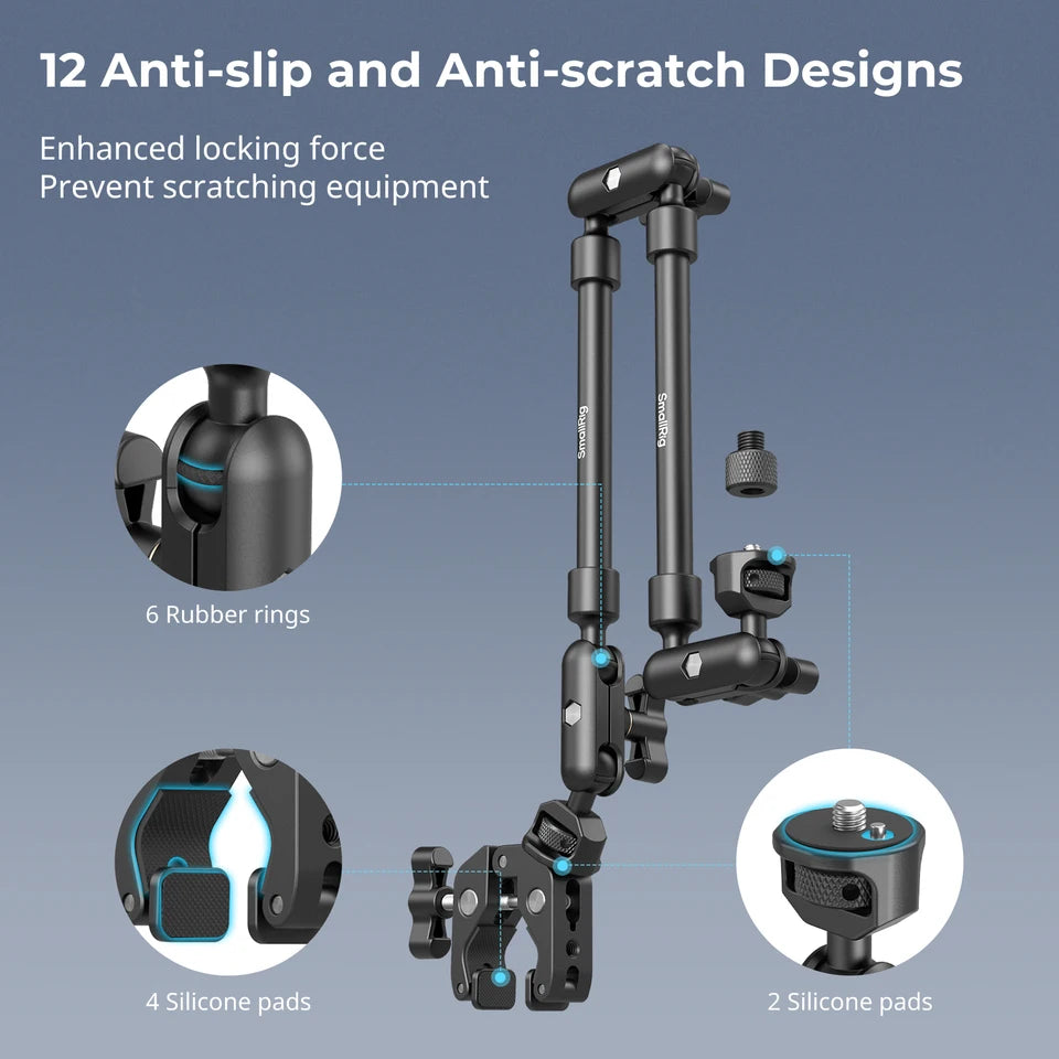 Adjustable Magic Arm with Crab Clamp and Phone Holder