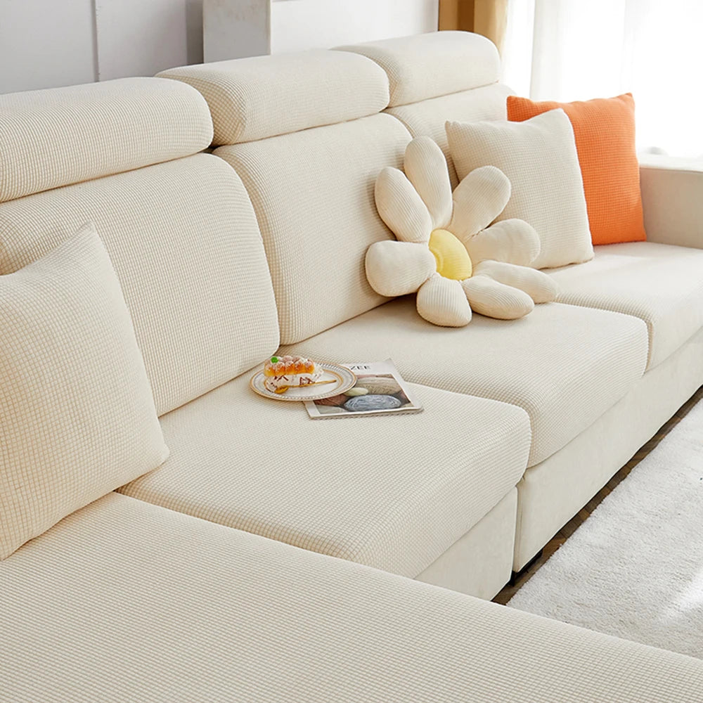 Stretchable Jacquard Sofa Cushion Covers with Anti-Slip Base