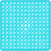 A blue non-slip shower mat with numerous suction cups for use on bathtub or bathroom floors.