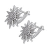 Sunflower Stud Earrings with CZ Crystals