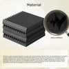 A stack of black polyurethane triangular groove soundproof foam panels used for acoustic treatment.