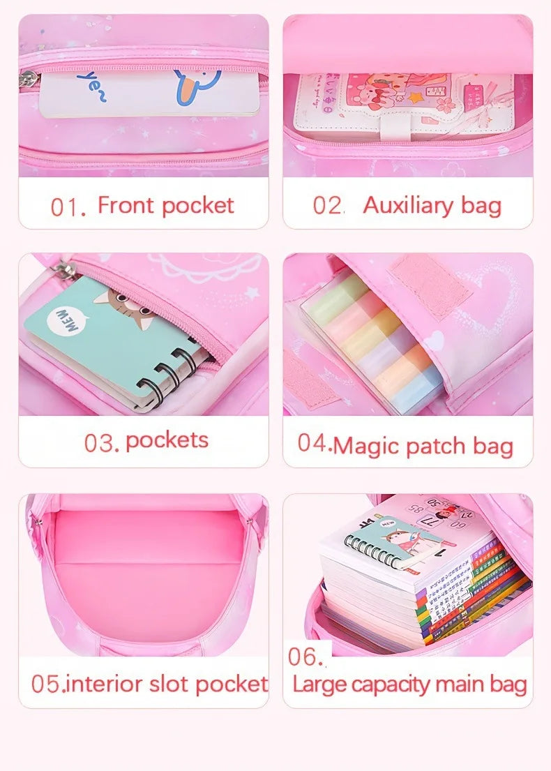 Sweet Cute 3-Piece School Backpack Set for Girls